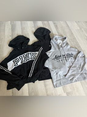 Hoodie Bundle – Aeropostale + Victoria’s Secret PINK (Size XS)